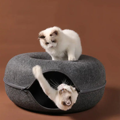 Cama-Túnel Interactiva "Donut" para Gatos (de Fieltro)